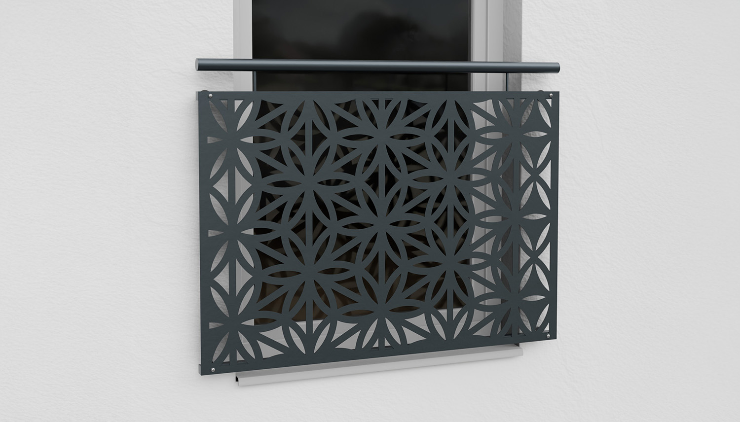 Frans Balkon Verzinkt Ontwerp Blad Bloem Droom