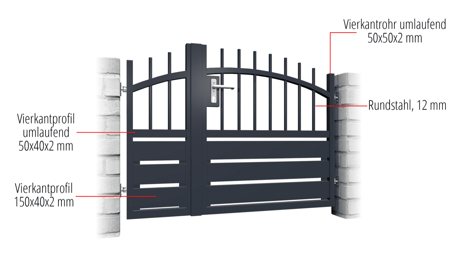 Tuindeur aluminium 2-vleugelig privacyscherm KSV 2, OB