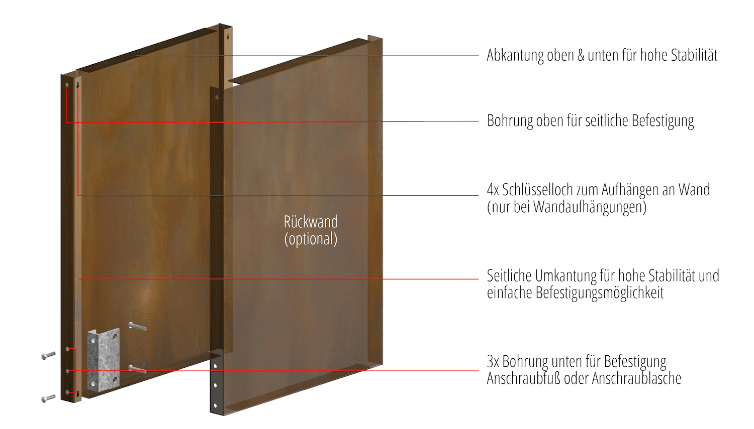 Privacyscherm cortenstaal Stele Sun