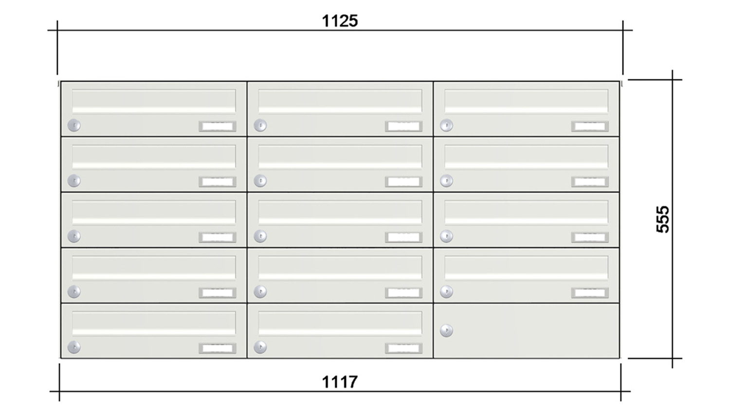 Briefkastenanlage | Aufputz | 14-fach | Waagerecht | Farbe