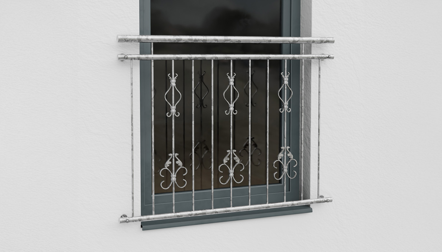 Frans Balkon Verzinkt Arcantus Driedubbel Ornament 