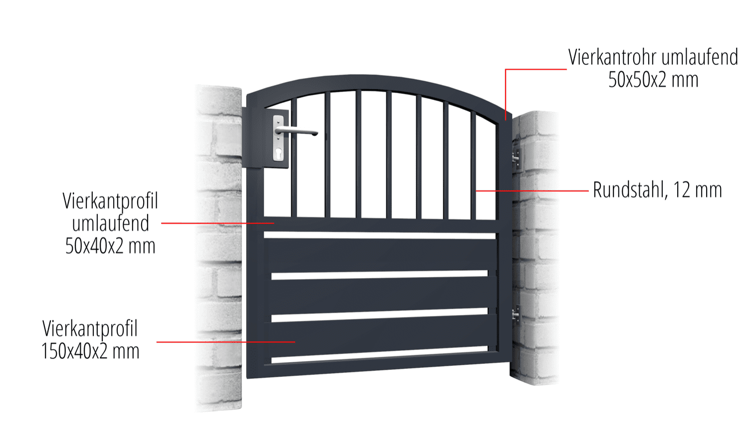 Tuindeur aluminium 1-vleugelig privacyscherm KSV 1, OB