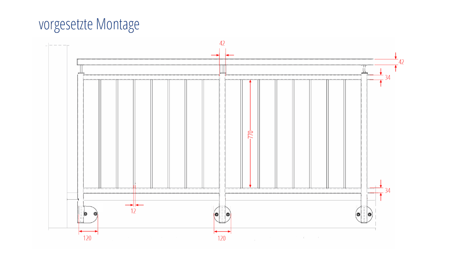 Balkonhek verzinkt zon