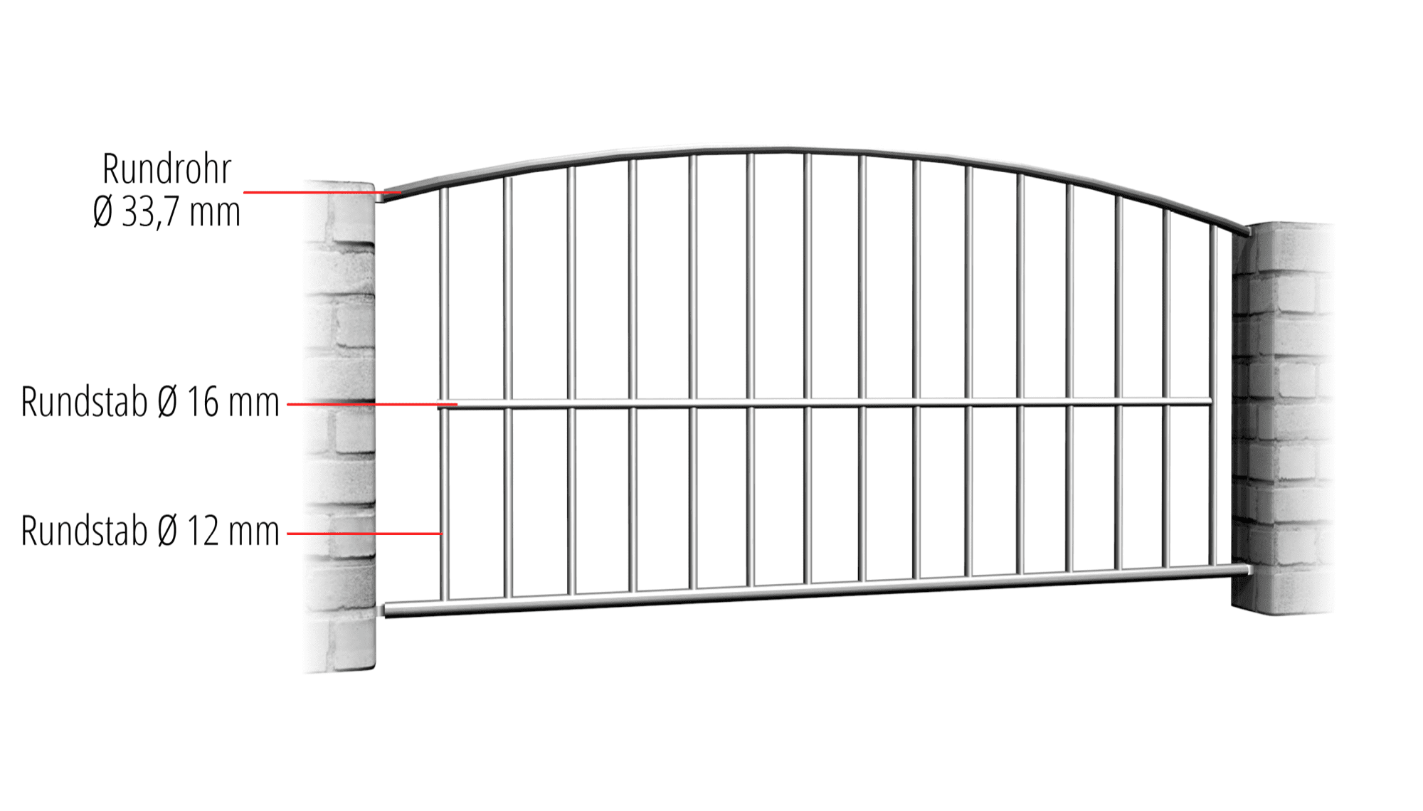 Tuinafscheiding roestvrij staal verticale stang, OB