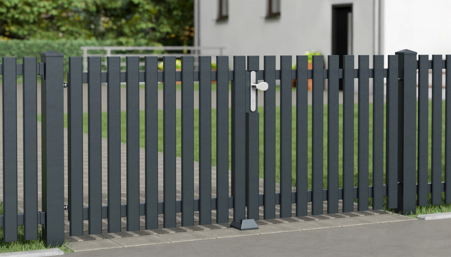Tuinpoort Aluminium 2-vleugelig Lamellen Modern, GE