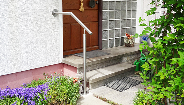 Treppenhandlauf Edelstahl - Modell mit Stift Wand-Treppe