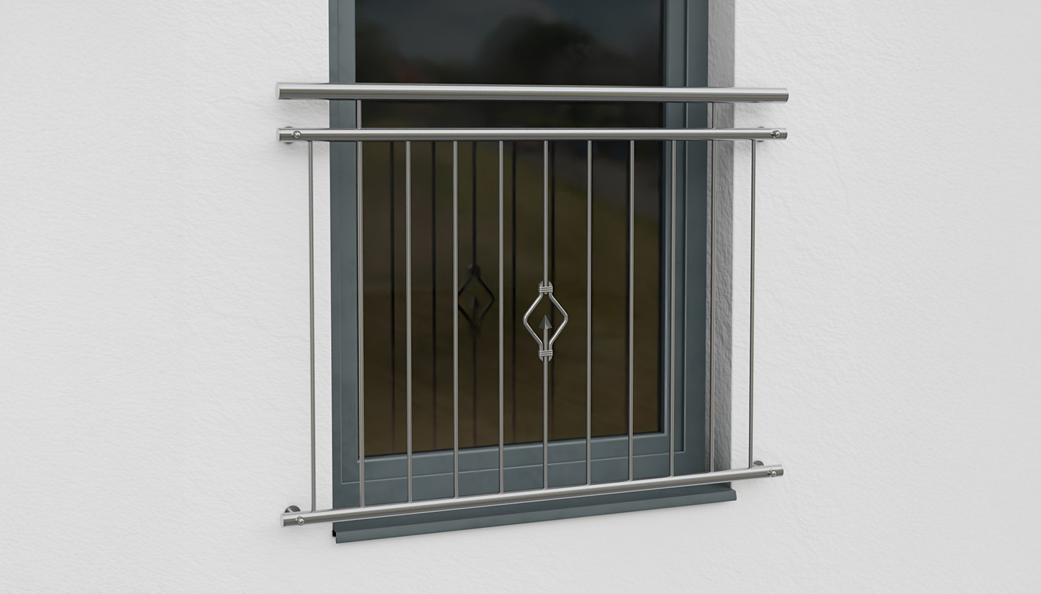 Frans balkon roestvrijstalen driehoek ornament 