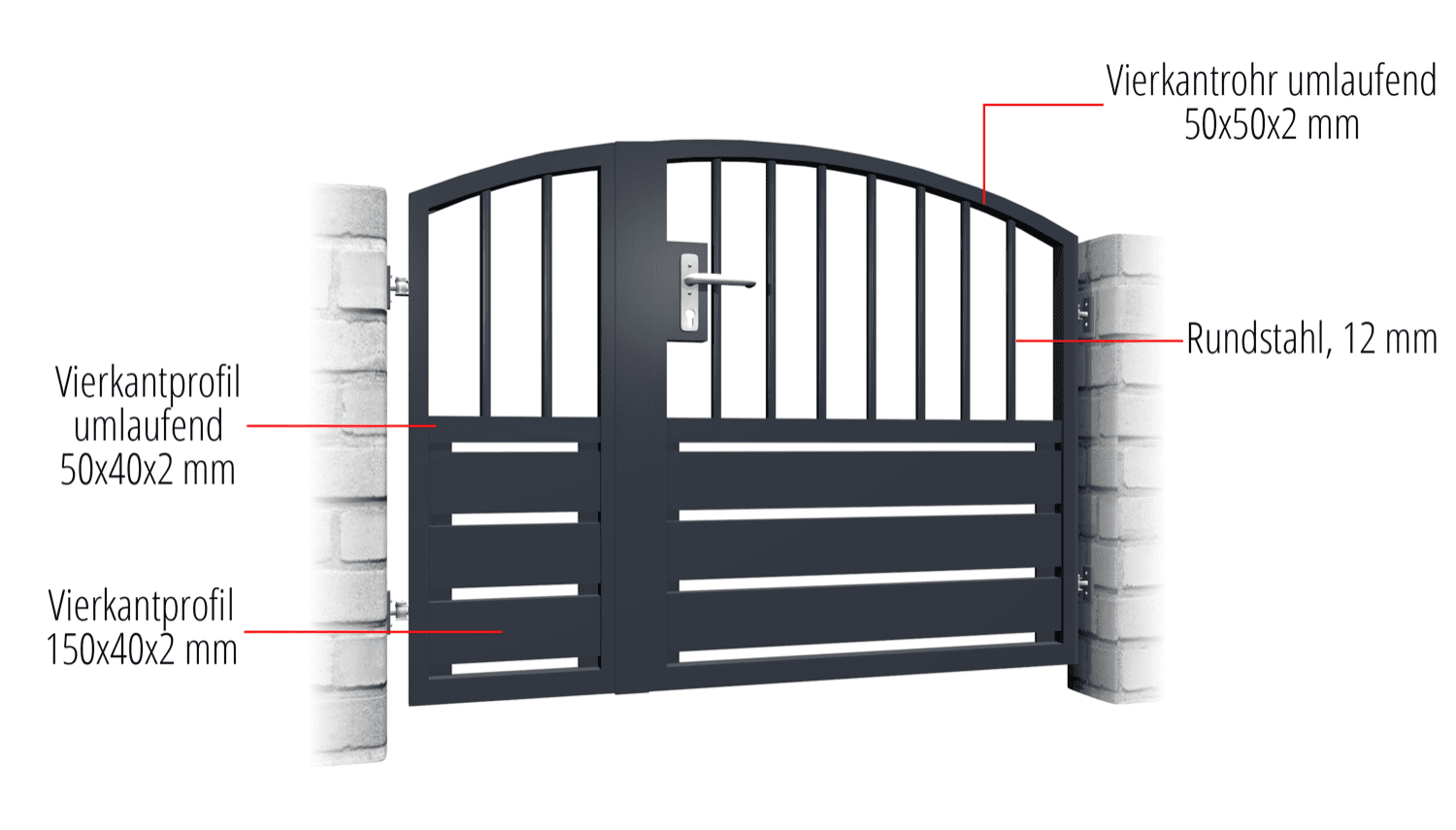 Tuindeur aluminium 2-vleugelig privacyscherm KSV 1, OB