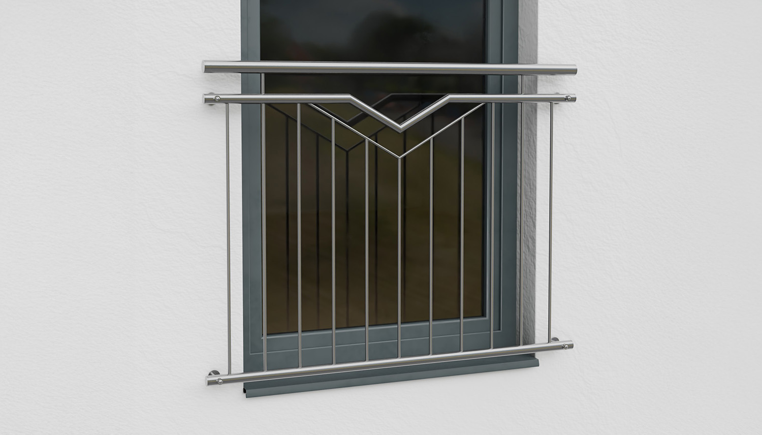 Frans balkon roestvrij staal dubbel V