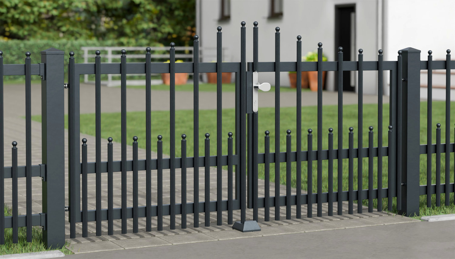 Tuinpoort Aluminium 2-vleugelig Palissaden DPP Elegant, WE