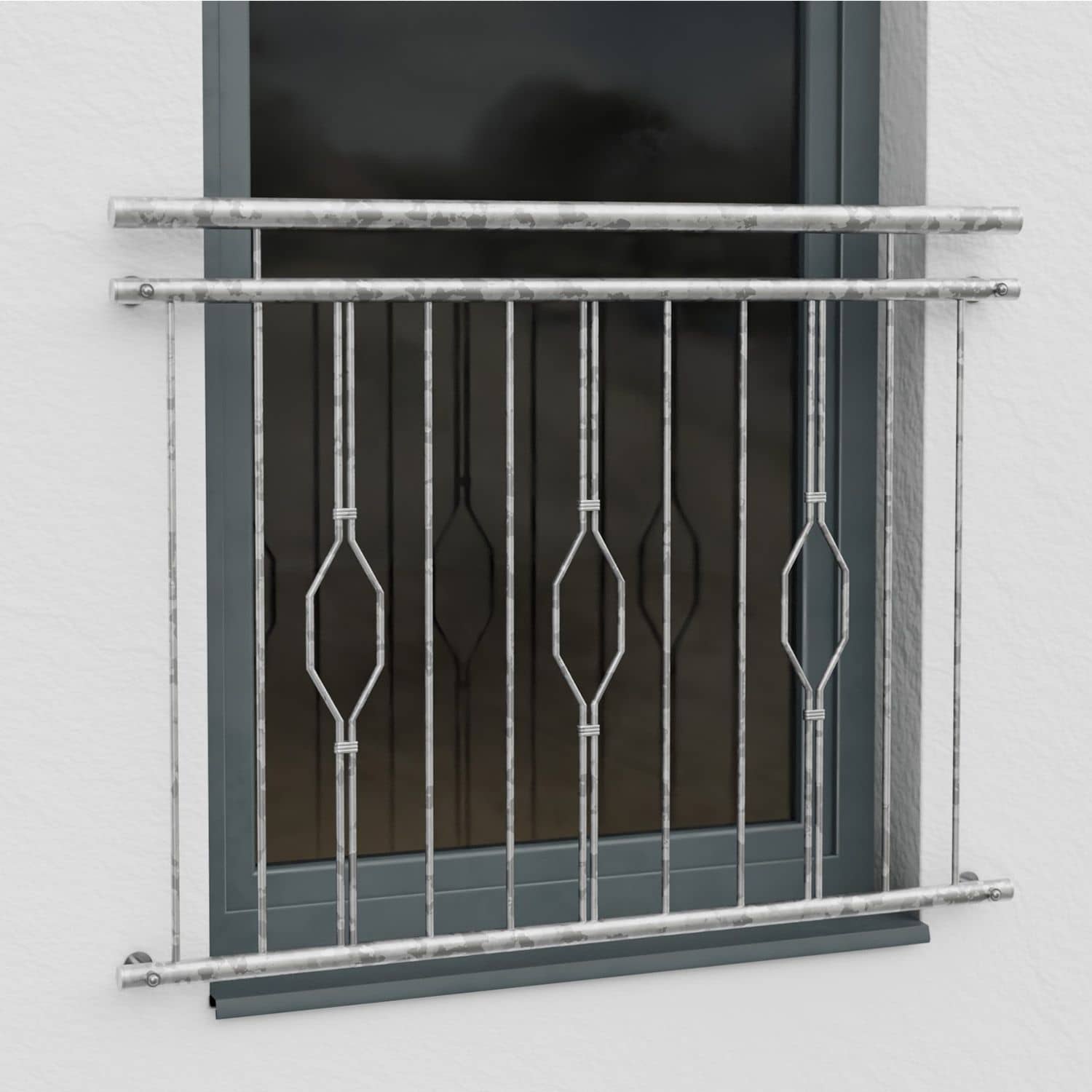 Frans Balkon Verzinkt 6-hoekig Driedubbel Ornament 