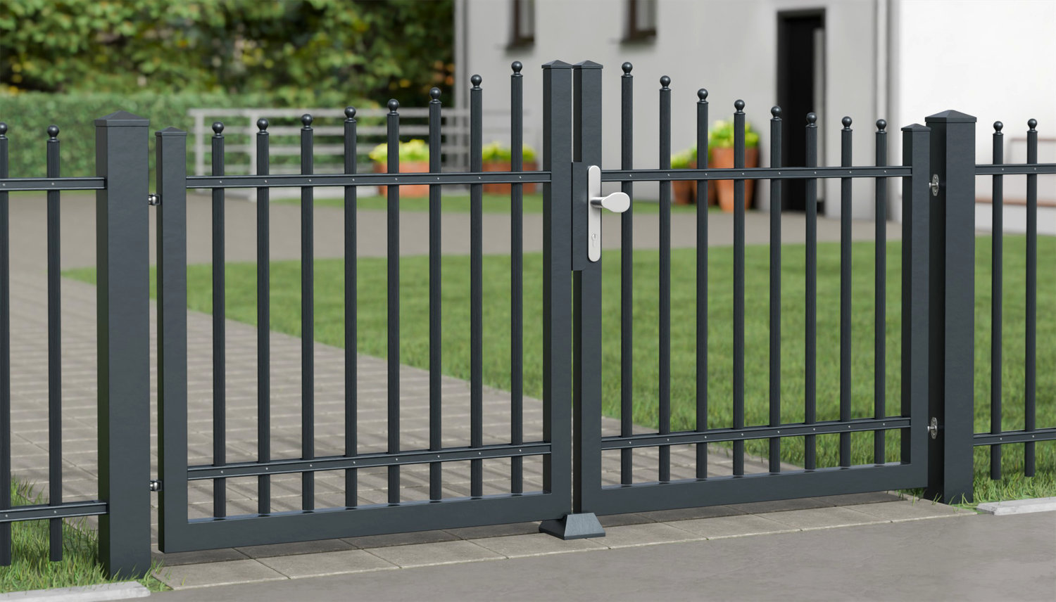 Tuinpoort Aluminium 2-vleugelig Palisades Classic, WE