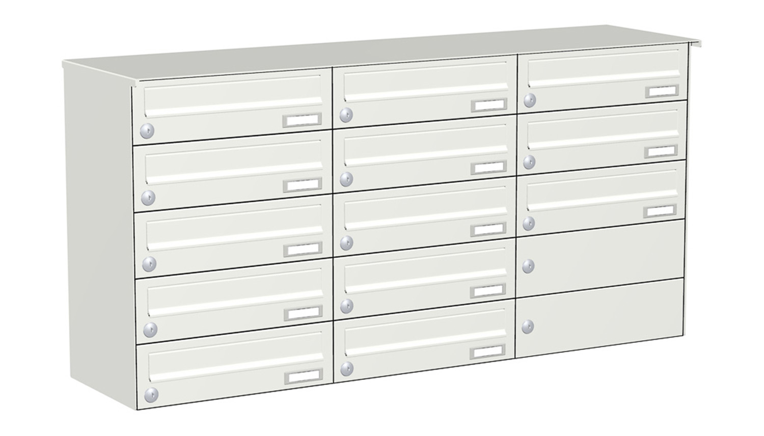 Briefkastenanlage | Aufputz | 13-fach | Waagerecht | Farbe