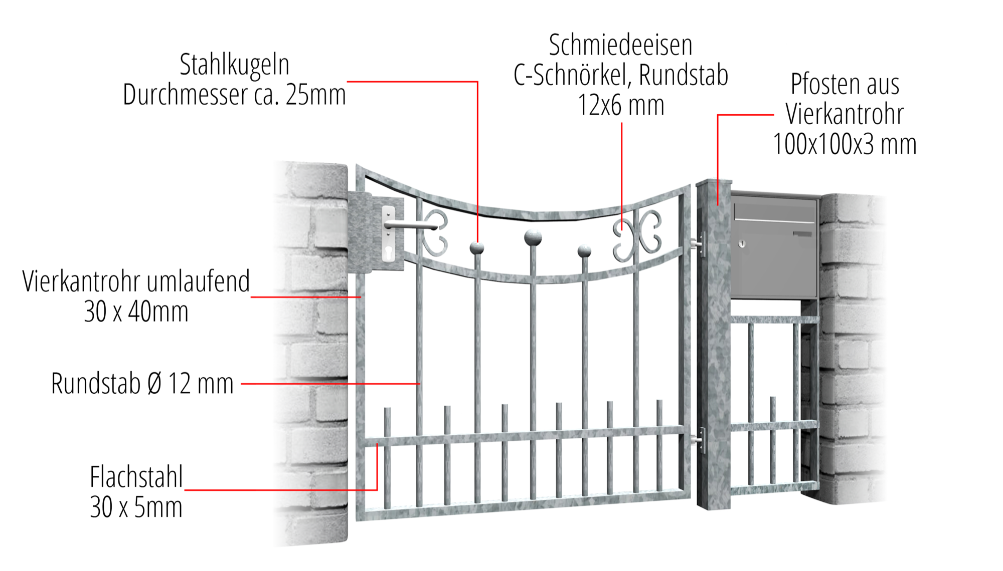 Tuindeur verzinkt 1-vleugelig Berlijn, UB, BK