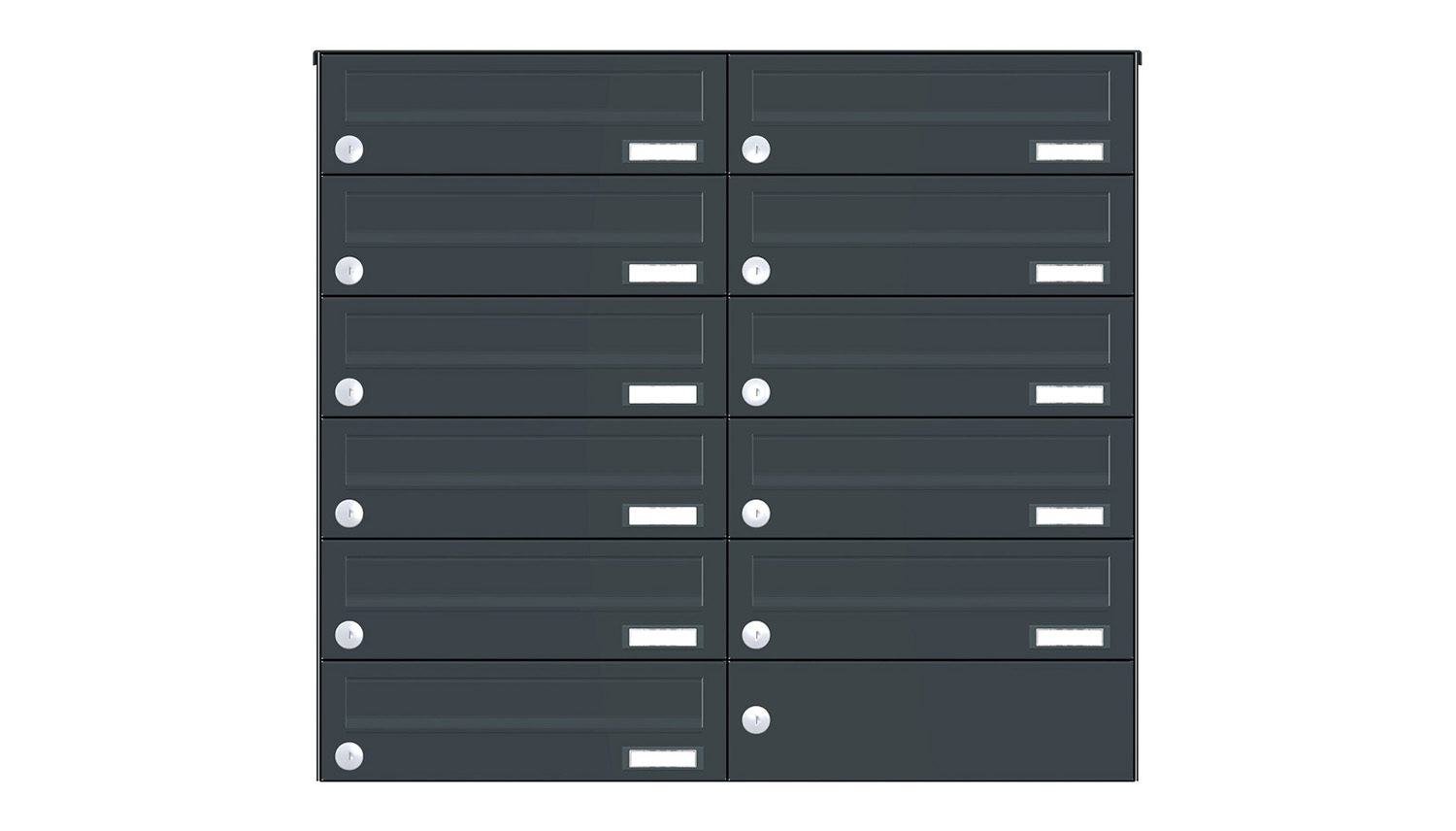 Briefkastenanlage | Aufputz | 11-fach | Waagerecht | Farbe