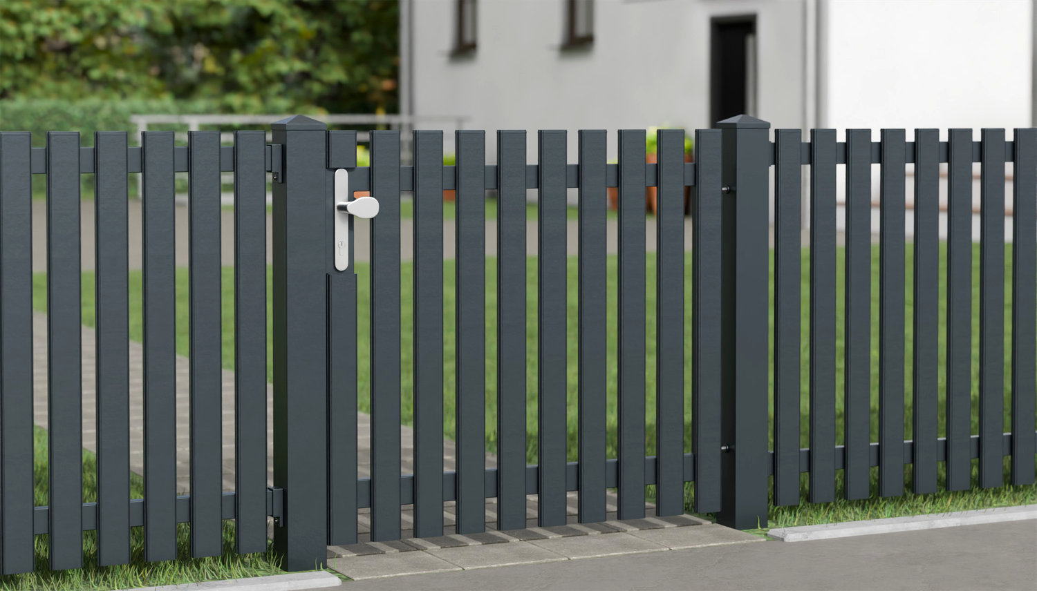 Tuindeur aluminium lamellen 1-vleugelig modern, GE