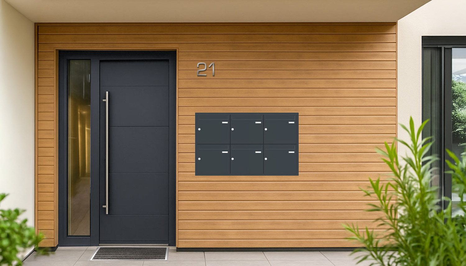 Briefkastenanlage | Unterputz | 6-fach | Senkrecht | Farbe