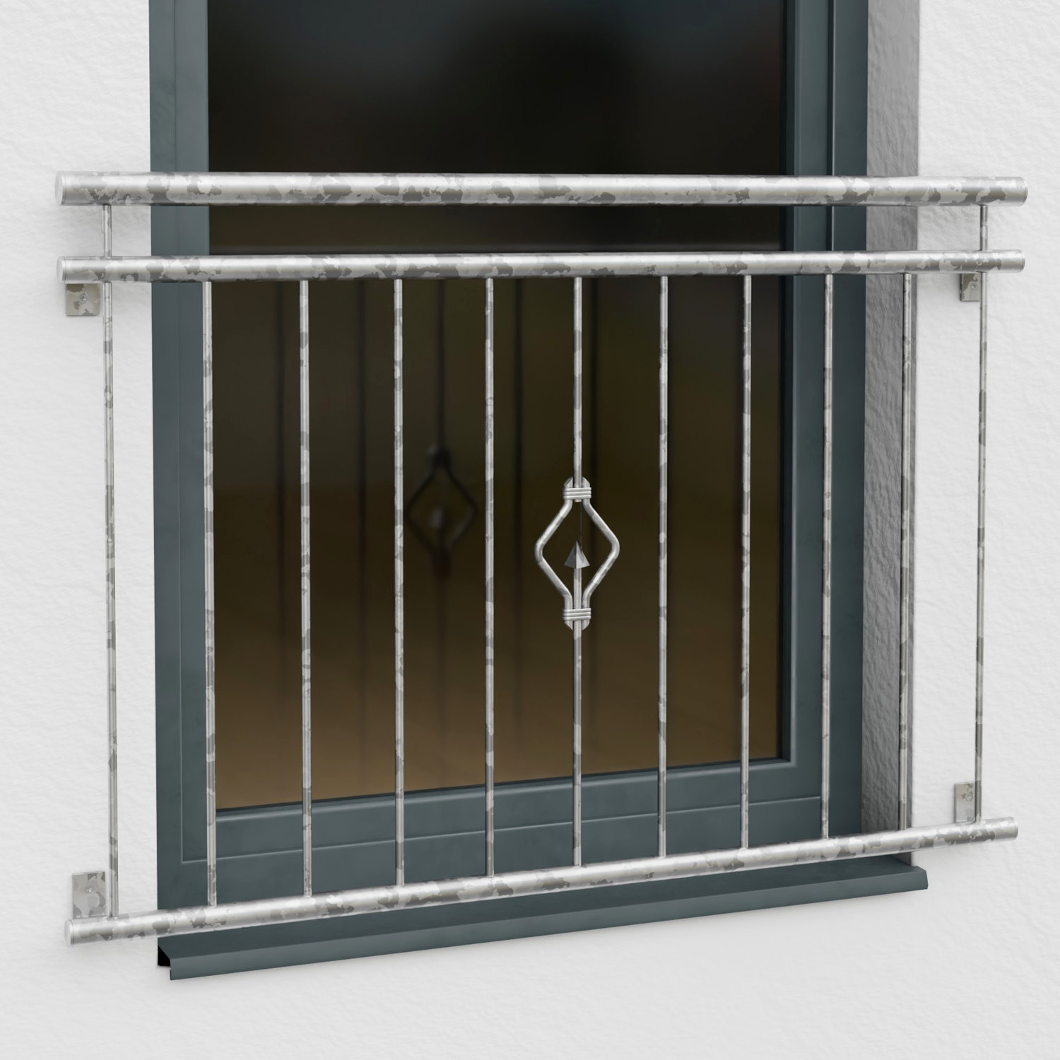 Frans Balkon Verzinkte Driehoek Ornament 