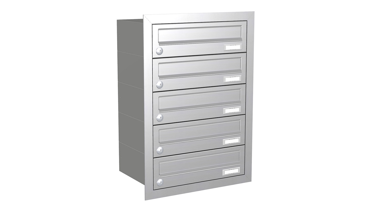 Briefkastenanlage | Unterputz | 5-fach | Waagerecht | Edelstahl