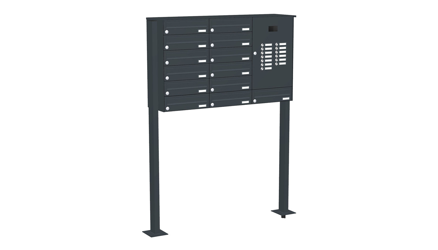 Briefkastenanlage | Freistehend | 13-fach | Waagerecht | Audio | Video | Farbe