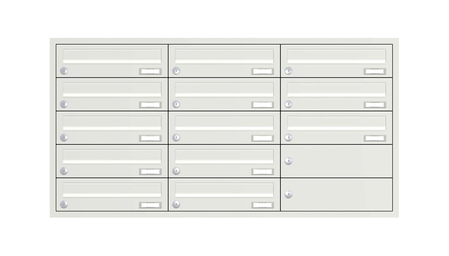 Briefkastenanlage | Unterputz | 13-fach | Waagerecht | Farbe