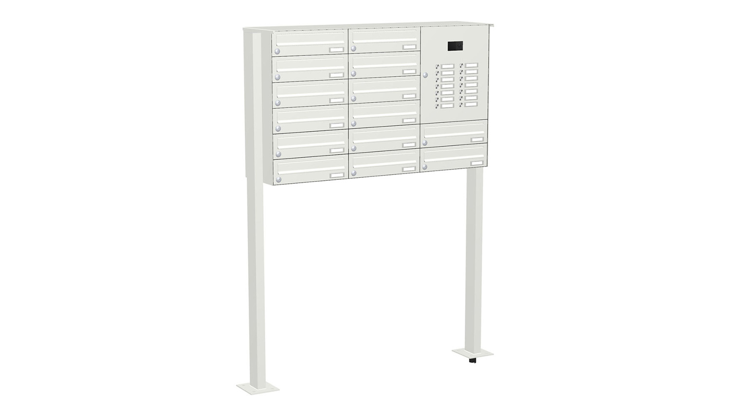 Briefkastenanlage | Freistehend | 14-fach | Waagerecht | Audio | Video | Farbe