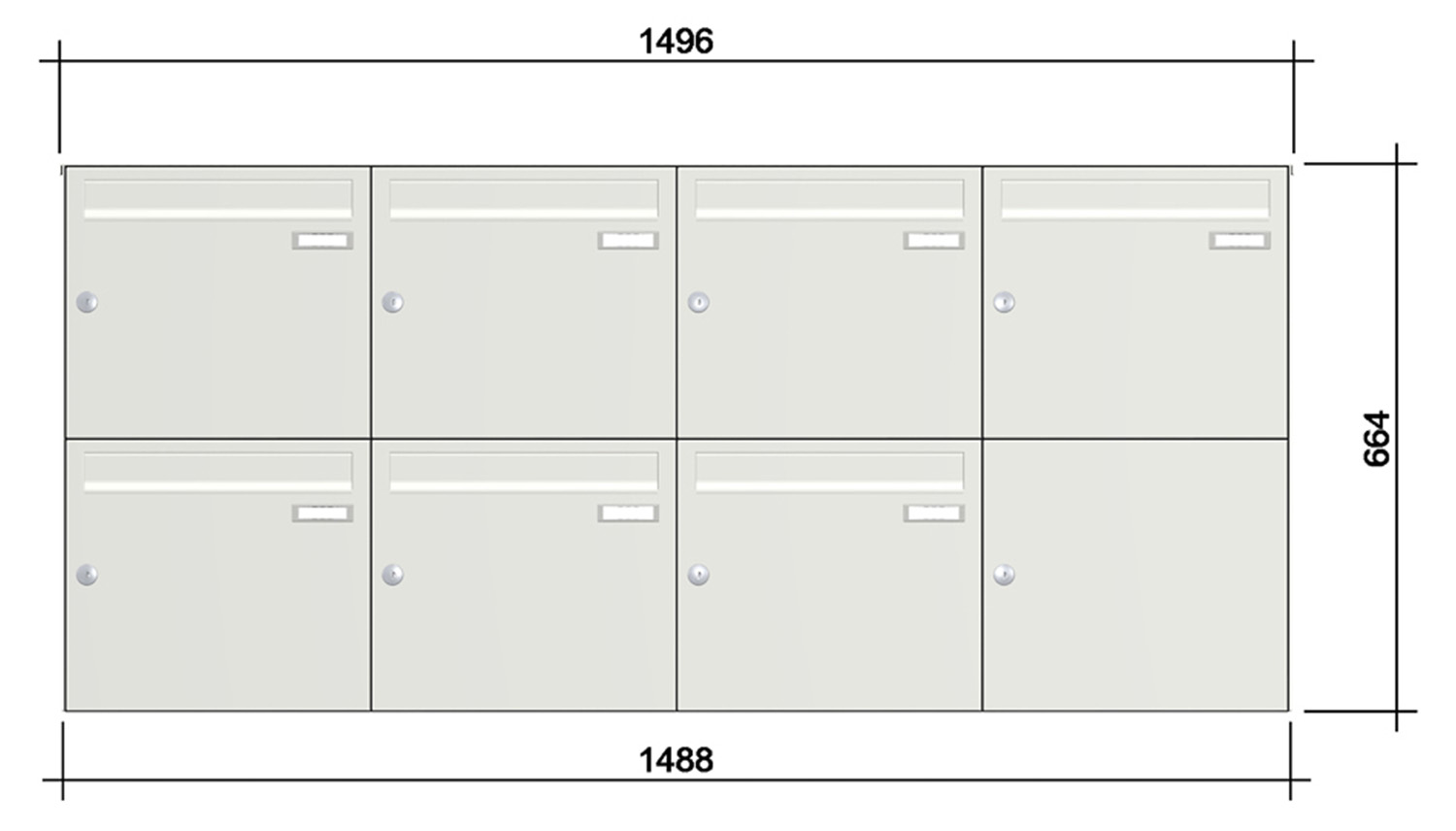 Briefkastenanlage | Aufputz | 7-fach | Senkrecht | Farbe