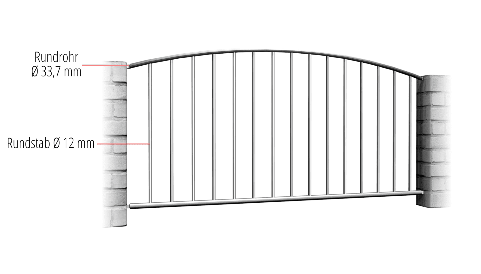 Tuinafscheiding roestvrij staal Verticale Bar 2, OB