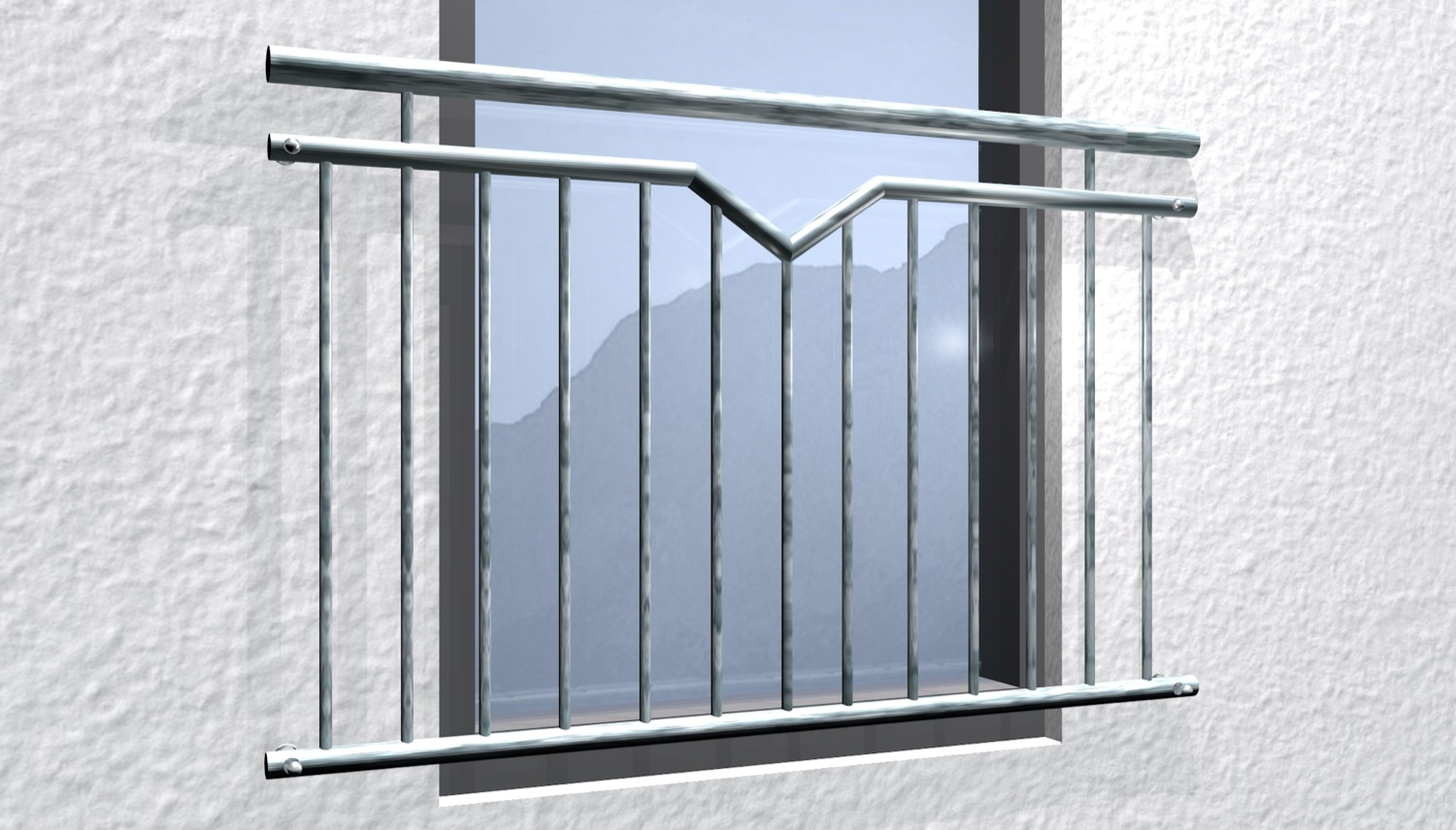 Frans balkon verzinkt Single-V