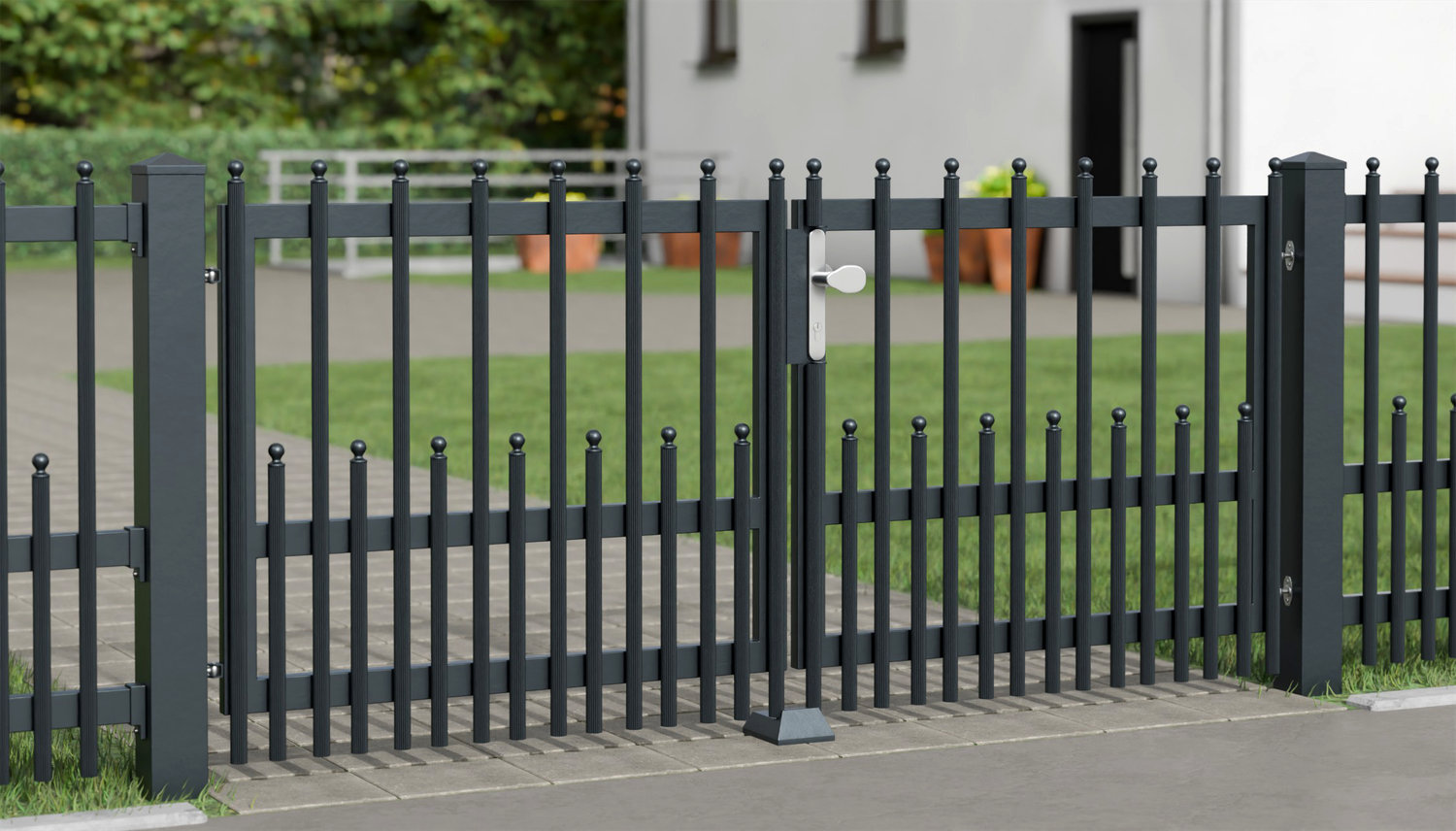 Tuinpoort Aluminium 2-vleugelig Palissaden DPP Elegant, GE