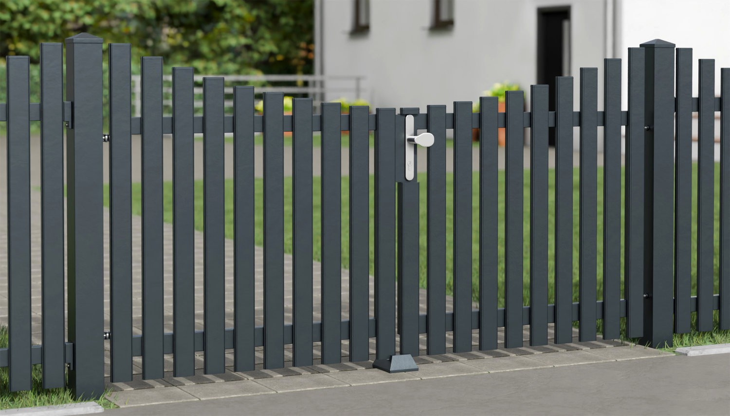Tuinpoort Aluminium 2-vleugelig Lamellen Modern, UB