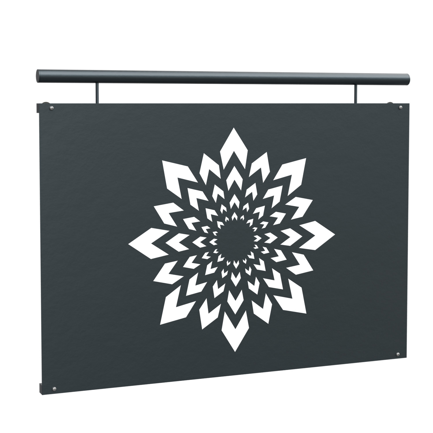 Frans Balkon Verzinkt Design Blad Kristal