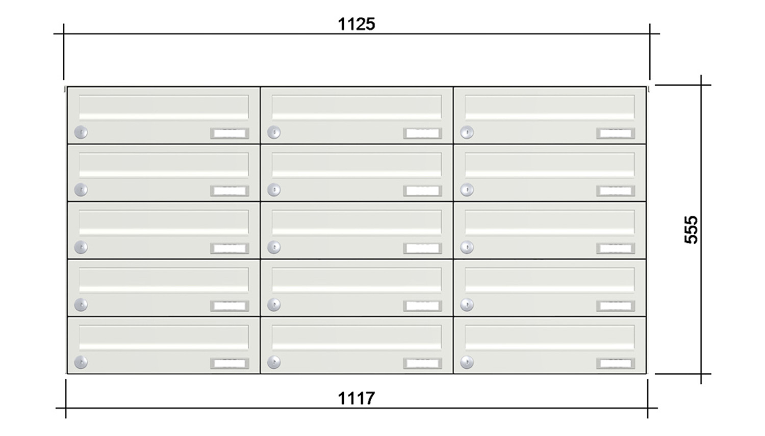 Briefkastenanlage | Aufputz | 15-fach | Waagerecht | Farbe