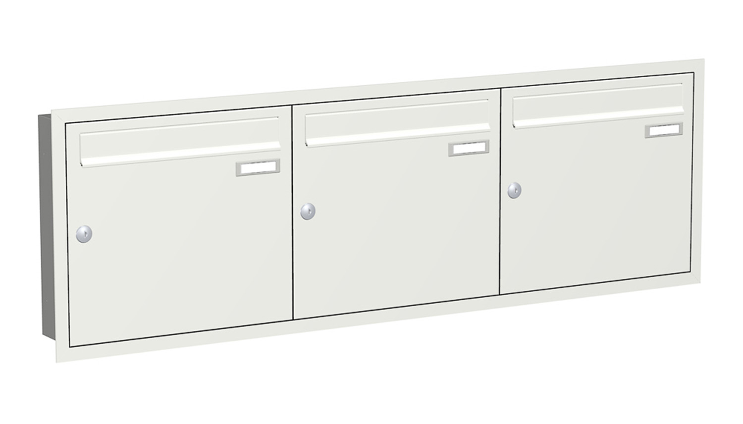 Briefkastenanlage | Unterputz | 3-fach | Senkrecht | Farbe
