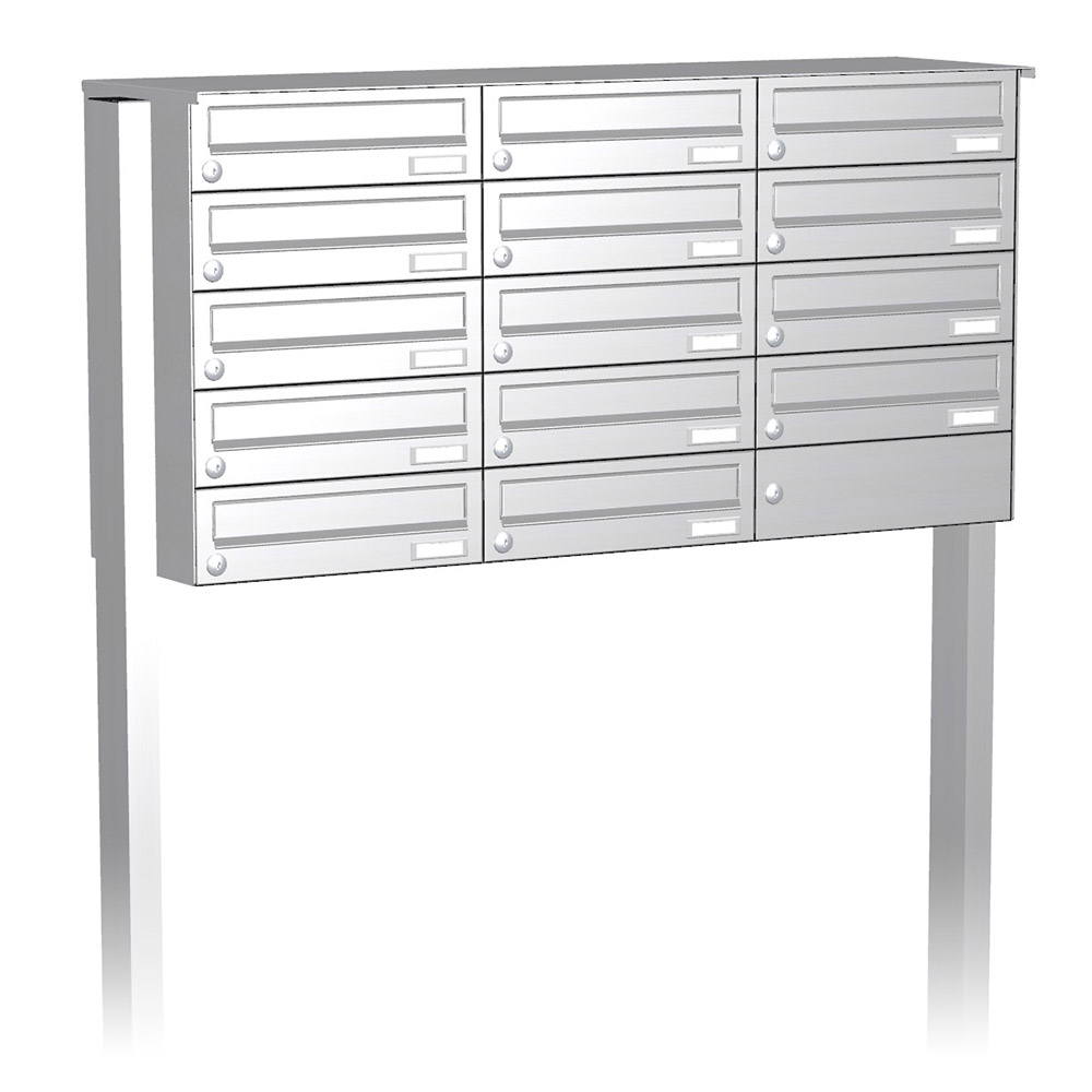 Briefkastenanlage | Freistehend | 14-fach | Waagerecht | Edelstahl