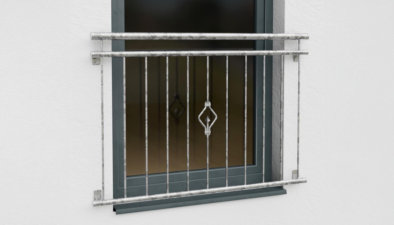 Frans Balkon Verzinkte Driehoek Ornament 