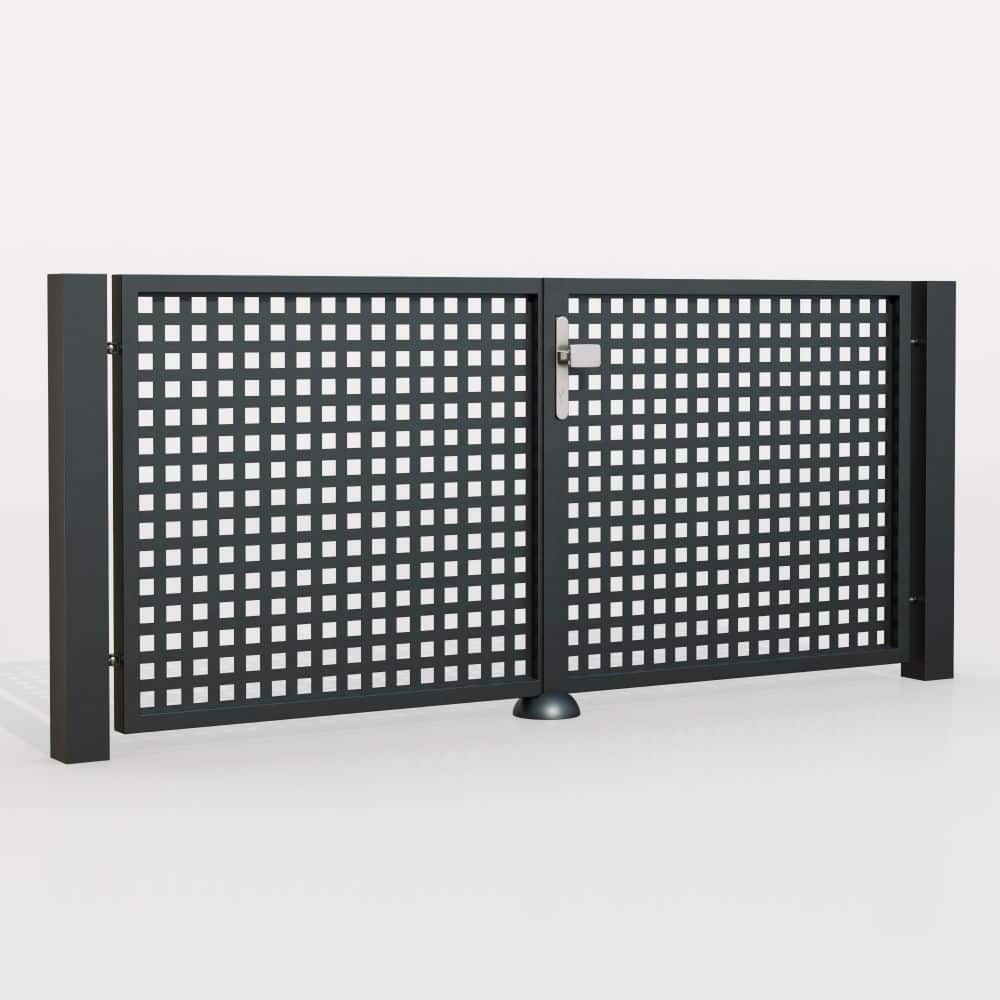 Tuinpoort aluminium 2-vleugelig laser gesneden ontwerp QL