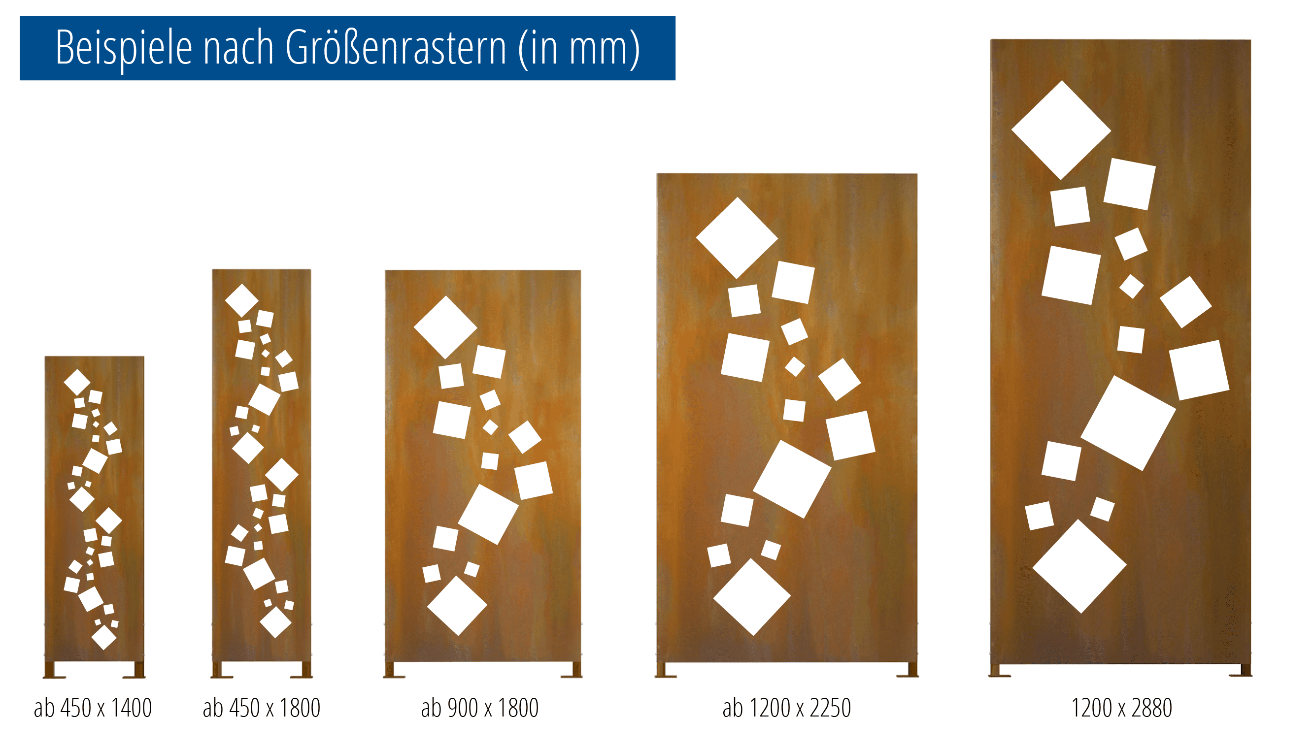 Privacyscherm cortenstaal Stele Squares