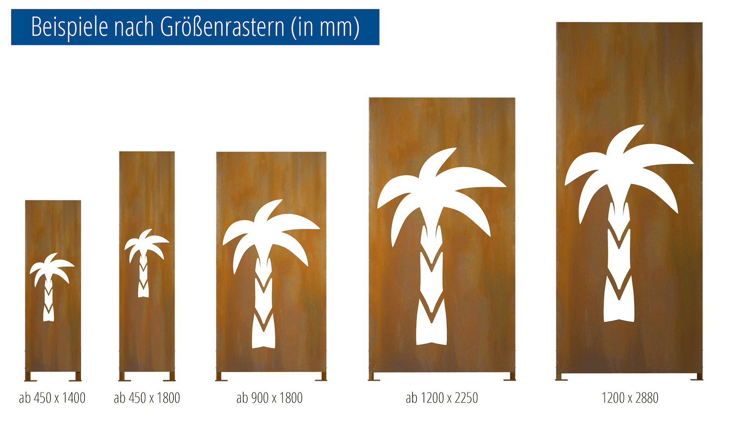 Privacyscherm Cortenstaal Stele Palme 2