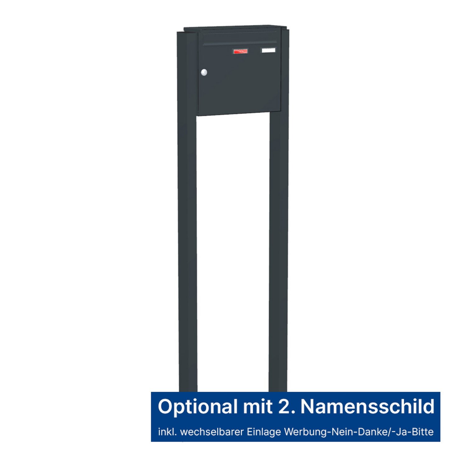 Briefkastenanlage | Freistehend | 1-fach | Senkrecht | Farbe