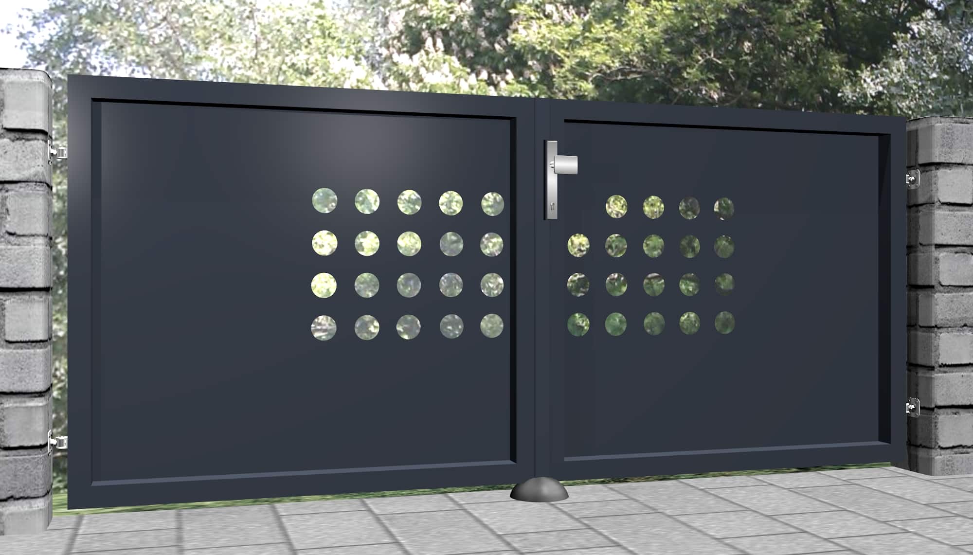 Tuinpoort aluminium 2-vleugelig privacyscherm RLR, GE