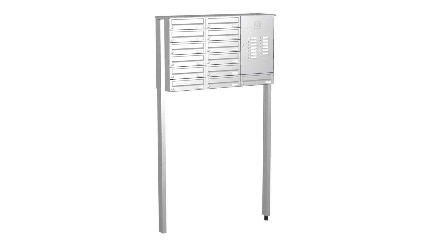 Briefkastenanlage | Freistehend | 13-fach | Waagerecht | Audio | Video | Edelstahl