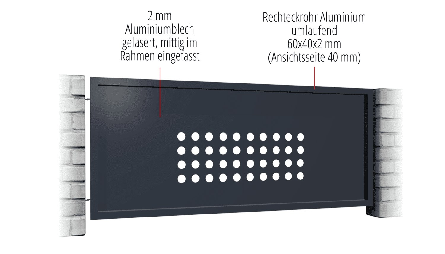 Schuttingen aluminium RLR, GE