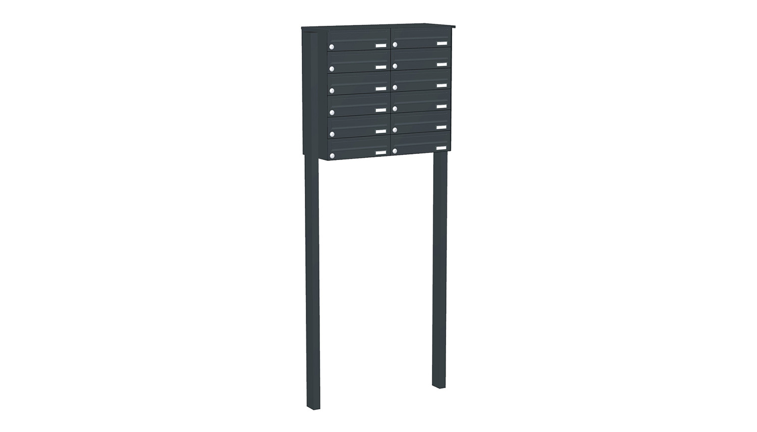 Briefkastenanlage | Freistehend | 12-fach | Waagerecht | Farbe