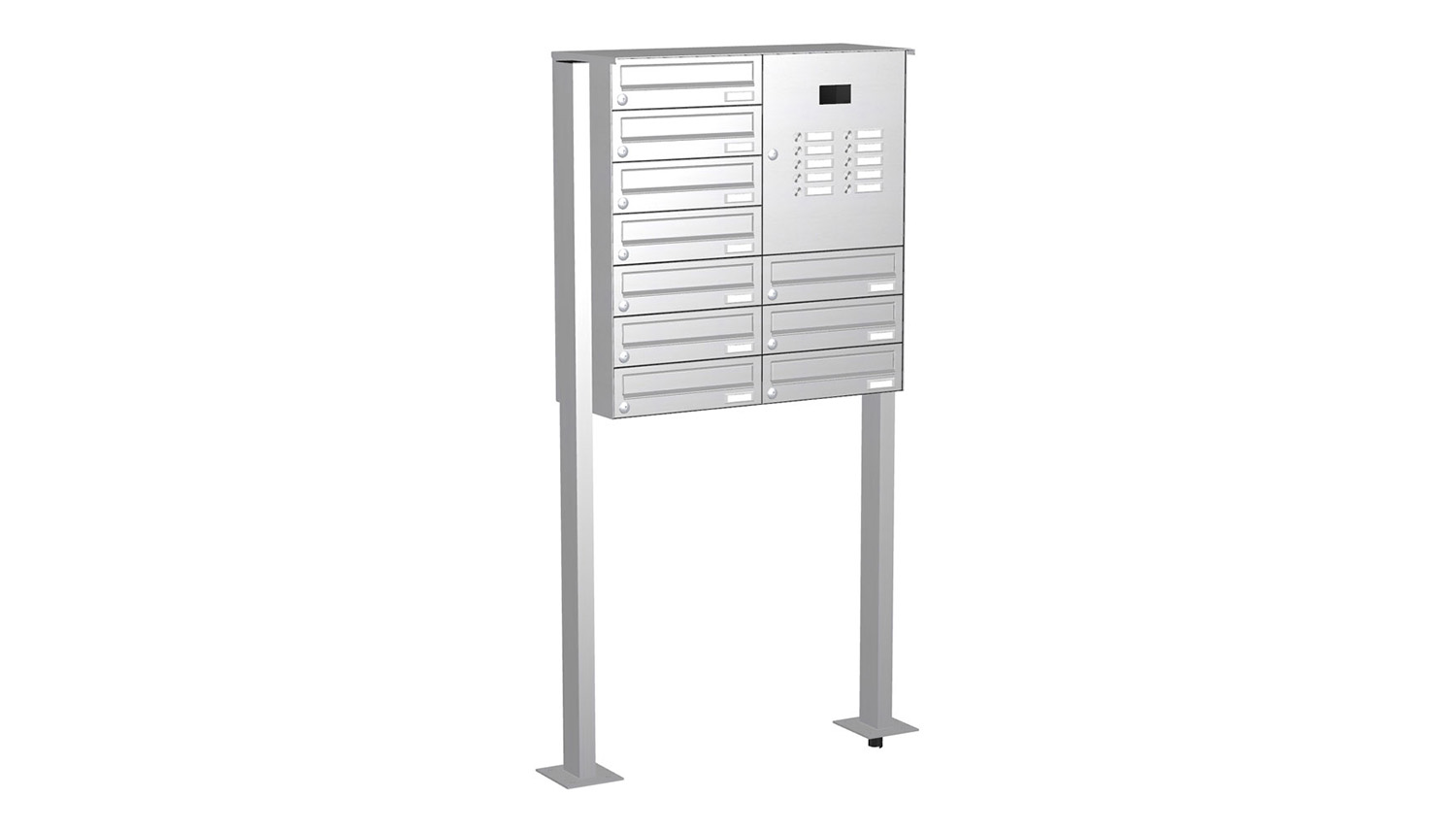 Briefkastenanlage | Freistehend | 10-fach | Waagerecht | Audio | Video | Edelstahl