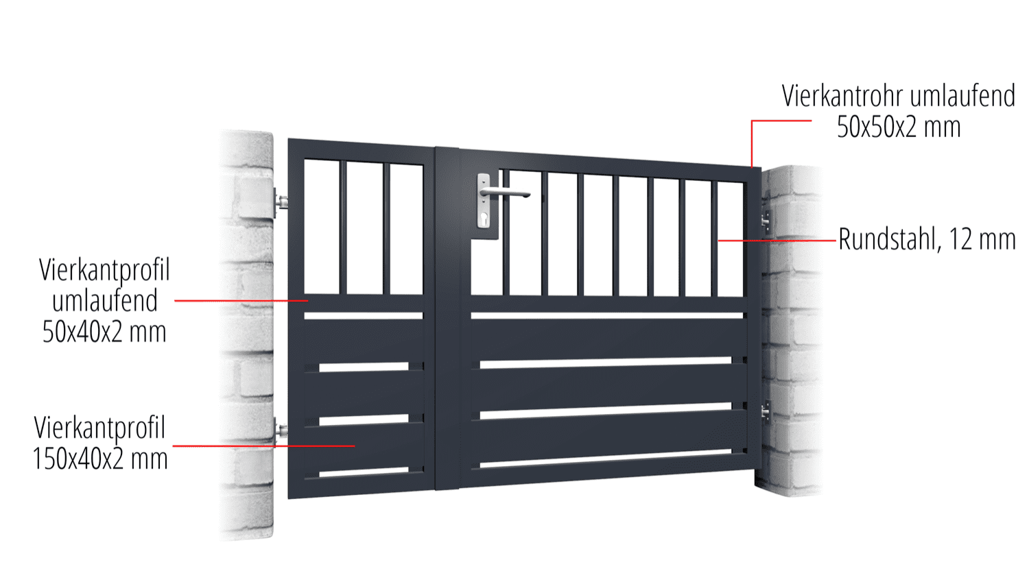 Tuindeur aluminium 2-vleugelig privacyscherm KSV 1, GE