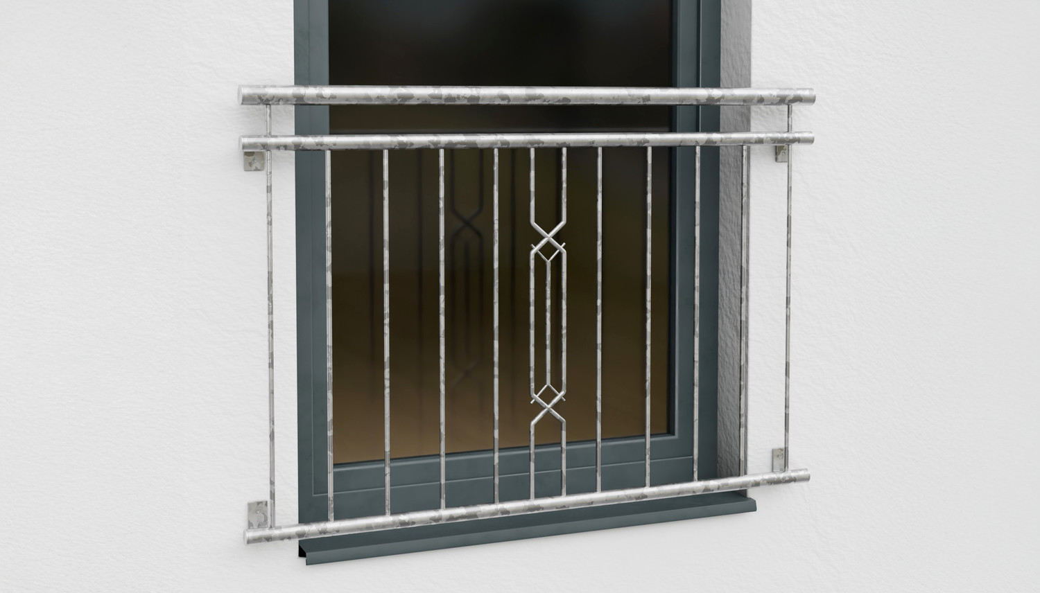 Frans balkon verzinkt 6-hoek II Ornament 