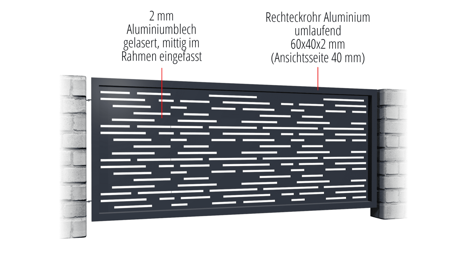 Tuinafscheiding aluminium laser gesneden ontwerp SF HO