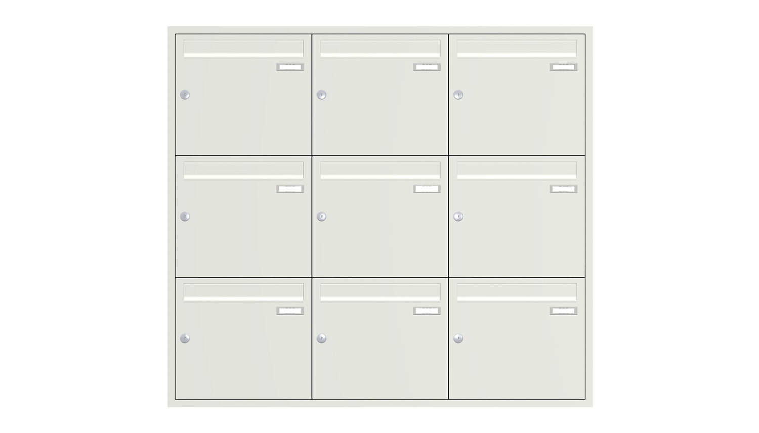 Briefkastenanlage | Unterputz | 9-fach | Senkrecht | Farbe