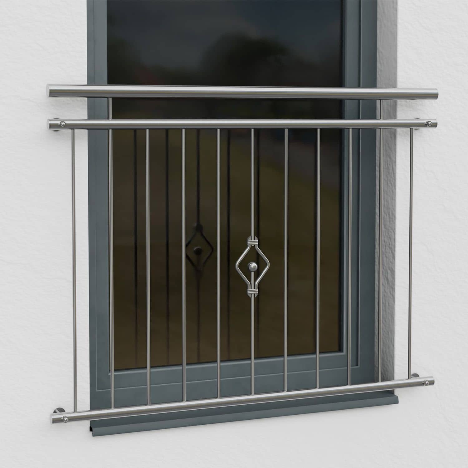 Frans balkon roestvrij staal bal ornament 